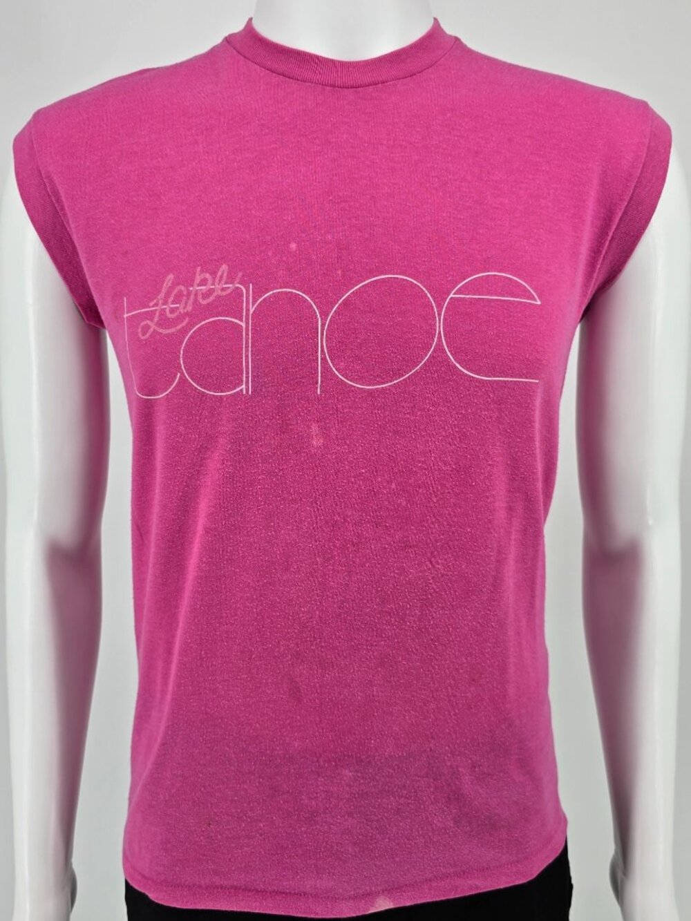 Vintage 1980s Lake Tahoe Tourist Pink Sleeveless Muscle Tank Top (S/M)